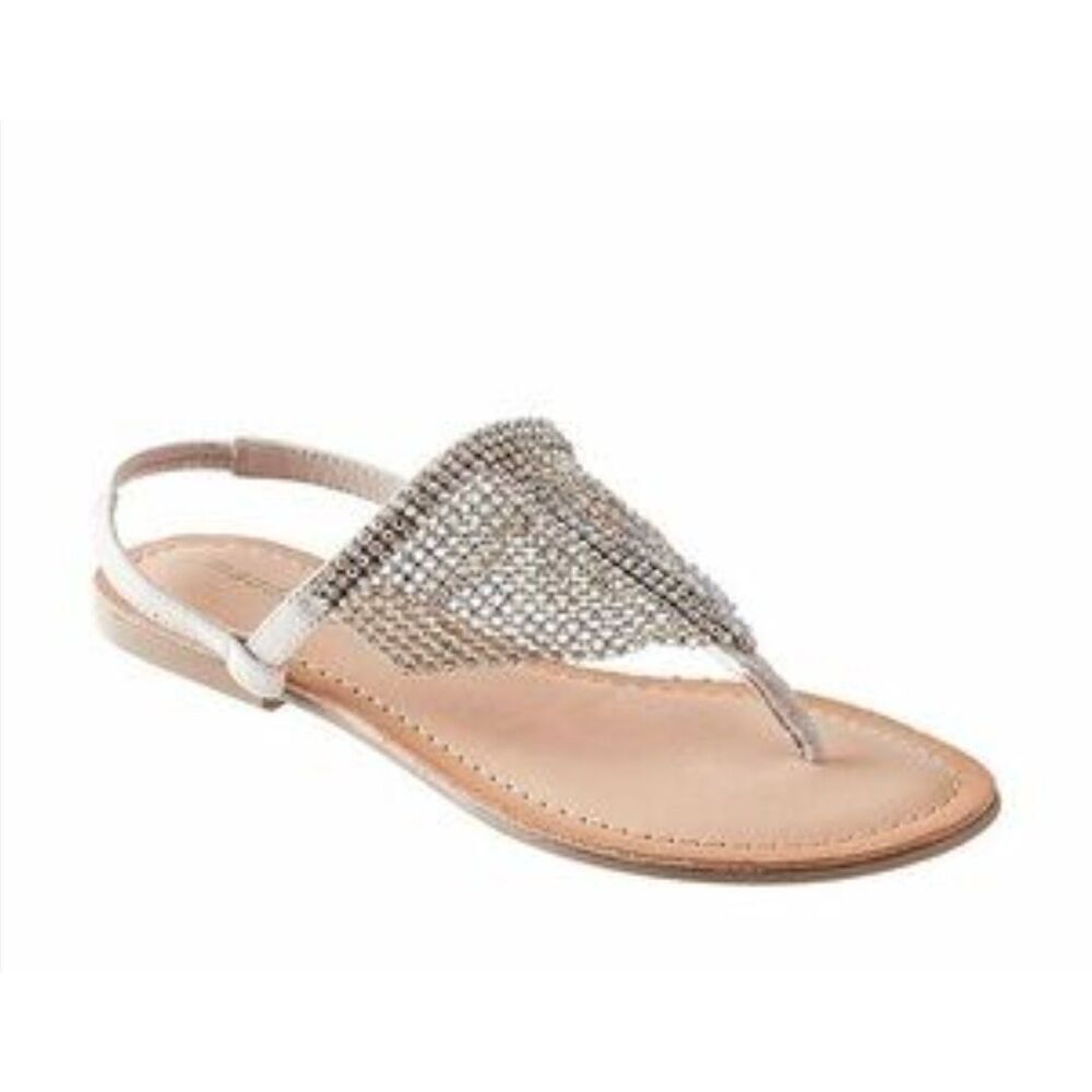 Madden Girl Saandie Rhinestone Sandal Split Toe Slingback Womens Size 7.5